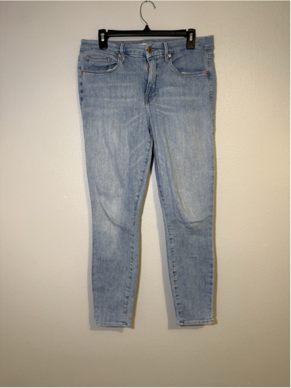 Good American Good Legs Crop Skinny Jeans GLSHRE075T Blue663 Size 14/32 $149